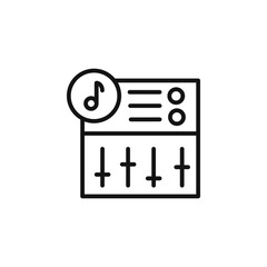 Sound mixer icon outline collection in black