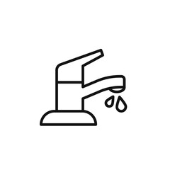 Water tap icon outline collection in black