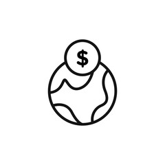 World Payment Transfer icon outline collection in black