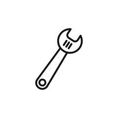 Wrench icon outline collection in black