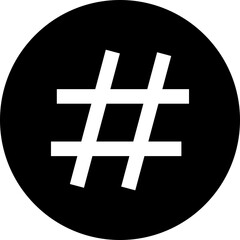 hashtag logo in bubble icon. concept of communication sign or customer experience. minimal style trendy simple hash tag logotype graphic thin line art design isolated on transparent background.