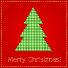 Merry Christmas greeting card applique