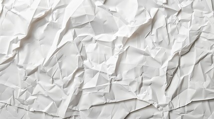 Obraz premium Recycled crumpled white paper background with space for text or image