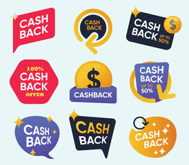 Cashback icon set. Vector illustration.
