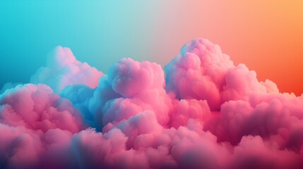 Fototapeta premium Pink and blue clouds fill a pastel sky at sunset