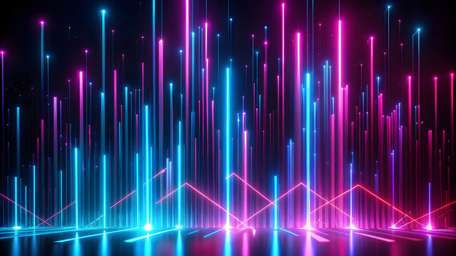 Futuristic background with glowing lines.