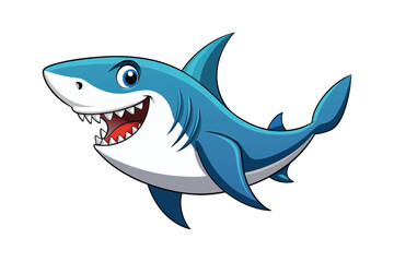 Cartoon shark with open jaws art vector