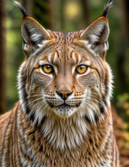 Obraz premium Portrait of a lynx - Generative AI