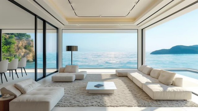 luxury hotel room with beautiful sea view