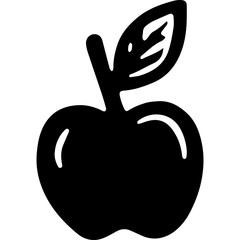 Doodle Apple With Leaf