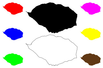 Samothrace island (Hellenic Republic, Greece, Aegean Sea) map vector illustration, scribble sketch Samothrace map