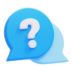 PNG 3D Question icon isolated on a white background