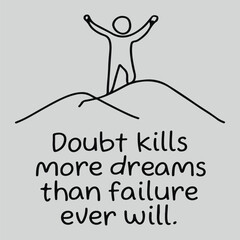 A single line drawing of a people standing on a mountain top with their arms raised in victory. 