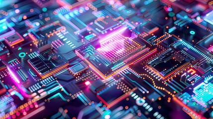 Obraz premium Vibrant design of edge computing highlighting data processing and connectivity