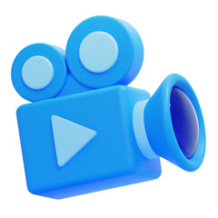 PNG 3D Film Camera icon isolated on a white background