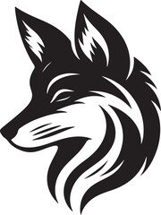 Fox head silhouette vector illustration design on white background