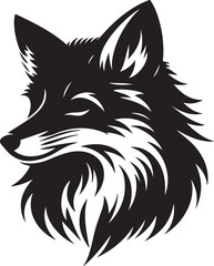 Fox head silhouette vector illustration design on white background