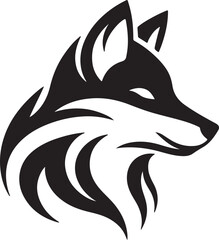 Fox head silhouette vector illustration design on white background