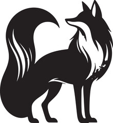 fox silhouette Vector Design on white background