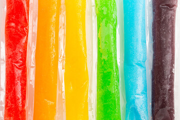 Group of Frozen Ice Pop Popsicle Isolated on a White Background
