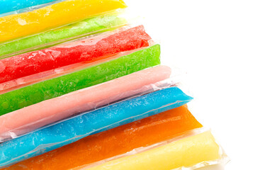 Group of Frozen Ice Pop Popsicle Isolated on a White Background