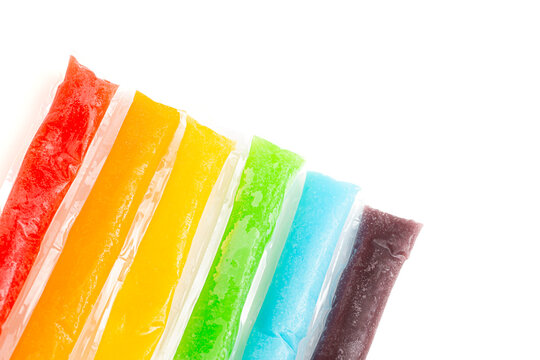 Group of Frozen Ice Pop Popsicle Isolated on a White Background