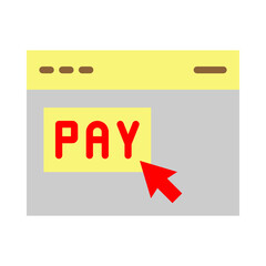  Online Pay Vector Flat Icon Design