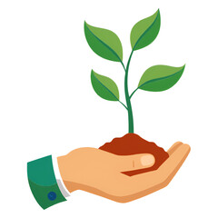 hand holding a green plant