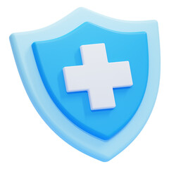 Fototapeta premium PNG 3D Medical Shield icon isolated on a white background