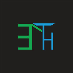 Obraz premium ETH logo monogram isolated on circle element design template, ETH letter logo design ETH LOGO