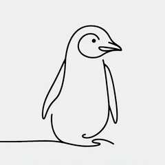 Fototapeta premium silhouette penguin flat colors