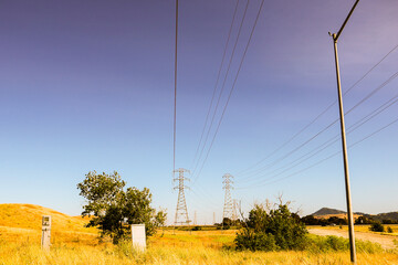 "Powerline on mountain hi-res stock photography and images.
Power lines are built on mountains using transmission towers, which are often made of galvanized steel or aluminum. In mountainous areas, al