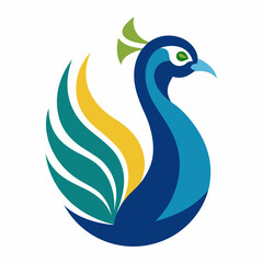 peacock logo icon Vector Illustration 