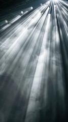 "Enchanting Silver Beam Dances Among Pulsating Light Rays"