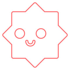 Smiling cute star line. Vector illustration.	