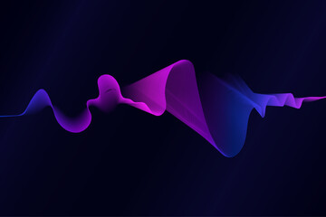 Modern abstract colorful curve wave lines digital blue technology background