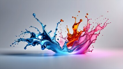 Fototapeta premium splashes of colorful water on white background