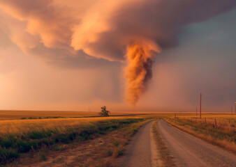 tornado, whirlwind, storm, destruction, fields, Kansas, desert, Fire tornado, nature, cataclysm, apocalypse, hurricane,