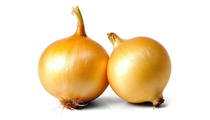 Fresh Yellow Onions Isolated on Transparent Background.