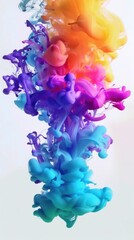 Obraz premium Neon Rainbow Explosion: Liquid Paint Mix in Vibrant Colors