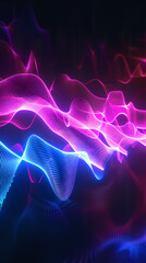Fototapeta premium Abstract neon glowing wavy background