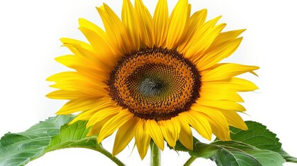 Obraz premium Yellow sunflower isolated on a white png background, in high resolution, 