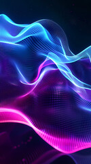 Fototapeta premium Abstract neon glowing wavy background