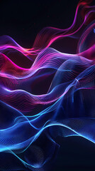 Fototapeta premium Abstract neon glowing wavy background