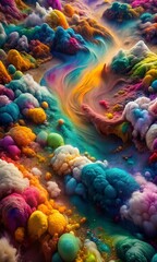 Fototapeta premium Vibrant Paint Abstract Background Texture Art: Stunning Rainbow Color Image Paint Creation for graphic design projects