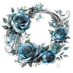 Gothic roses watercolor illustration