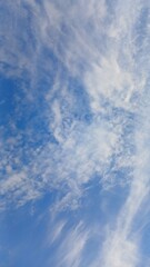 Fototapeta premium Blue sky with white sparse clouds