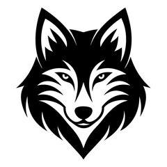 Wolf with white background logo icon Vector Illustration


