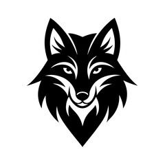 Wolf with white background logo icon Vector Illustration

