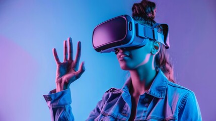 an image of a person using VR and AR googles